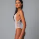  Milena by Paris Γυναικείο Λευκό Super Sexy Διχτυωτό Body String Στρίνγκ 002444