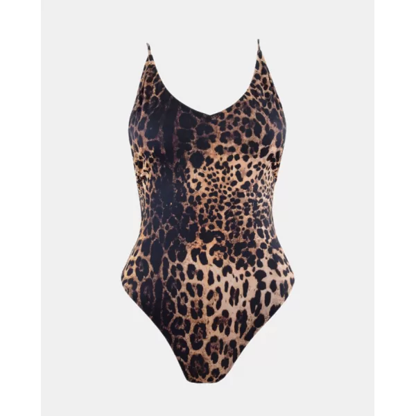 Rock Club Swimsuit Γυναικείο Ολόσωμο Brazil Μαγιό Λεοπάρ 4041 Swimsuit Animal Print